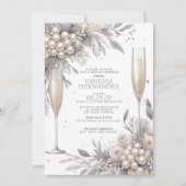 パープルパール&プロセッコブライダルシャワー 招待状 (正面)