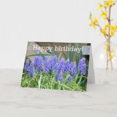 パープルヒアシンス誕生日恵みカード カード (黄色い花)