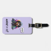 パープルヒップホップロットワイラー ラゲッジタグ (正面横)