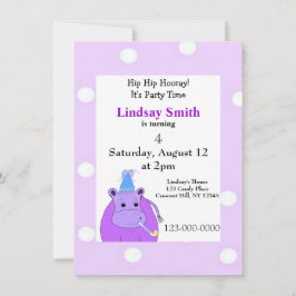パープルヒッポパーティの招待状 招待状