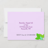 パープルヒッポベビーシャワー招待状 招待状 (裏面)