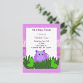 パープルヒッポベビーシャワー招待状 招待状 (スタンド正面)