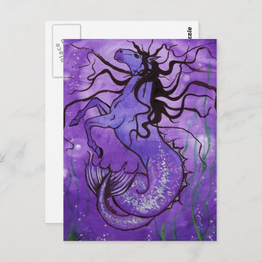 パープルヒポキャンプポストカード ポストカード (正面/裏面)