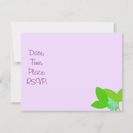 パープルヒポタムスベビーシャワー招待状 招待状 (裏面)