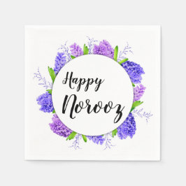 パープルヒヤシンス新年リースハッピーノーズ スタンダードカクテルナプキン