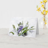 パープルヒヤシントインスノー勇気付けられる カード (黄色い花)