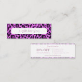 パープルヒョウアニマルプリントパターン割引ギフト スキニー名刺 (正面/裏面)