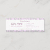 パープルヒョウアニマルプリントパターン割引ギフト スキニー名刺 (裏面)