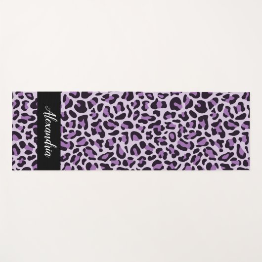 パープルヒョウパーソナライズされたプリント枕ヨガマット ヨガマット (正面(横))