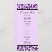 パープルヒョウ印刷カスタムスリムディナーメニュー メニュー (正面/裏面)