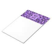 パープルヒョウ印刷カスタムモノグラム。 ノートパッド (アングル)