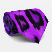 パープルヒョウ印刷デザインネクタイ ネクタイ (ロール)