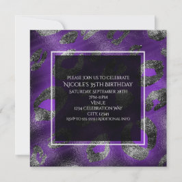 パープルヒョウ印刷パーティの招待状 招待状