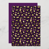 パープルヒョウ印刷ホリデーカード シーズンカード (正面/裏面)