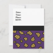 パープルヒョウ印刷誕生日招待状 招待状 (裏面)