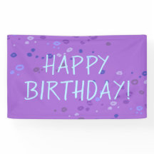 パープルヒョウ印刷「ハッピーバースデー」パーティー