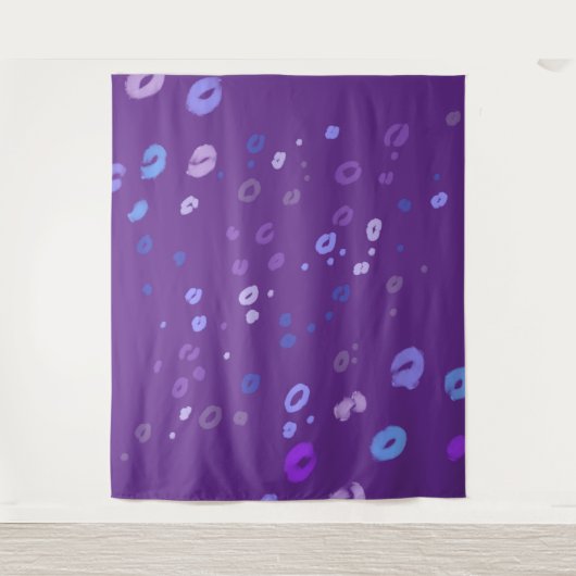 パープルヒョウ柄パーティータペストリー タペストリー (正面)