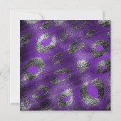 パープルヒョウ柄パーティー招待状 招待状 (裏面)