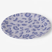 パープルヒョウ柄ラベンダー ペーパープレート (アングル)