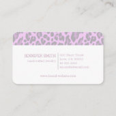 パープルヒョウ猫アニマルプリントロカビリーパターン 名刺 (裏面)