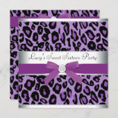 パープルヒョウ甘い16パーティー 招待状 (正面/裏面)