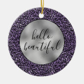 パープルヒョウ セラミックオーナメント (正面)