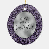 パープルヒョウ セラミックオーナメント (左)