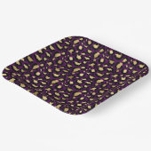 パープルヒョウ/チーターアニマルプリント ペーパープレート (傾斜あり)