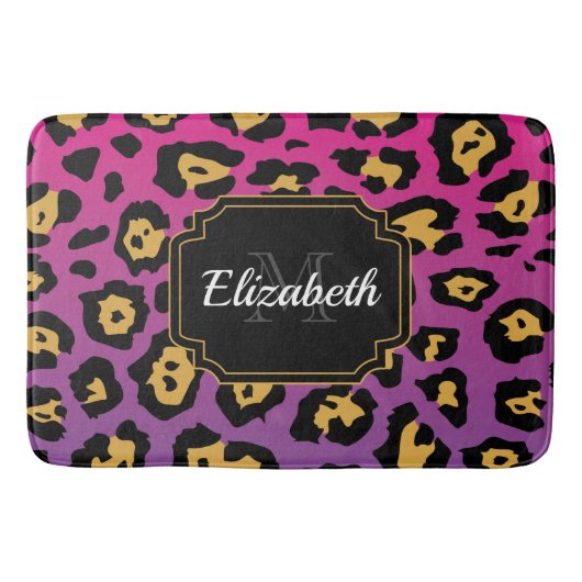 パープルヒョウ バスマット (正面)