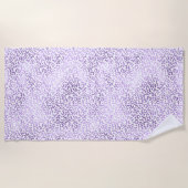 パープルヒョウ ビーチタオル (正面)