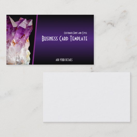 パープルヒーリングクリスタルアメジスト 名刺 (正面/裏面)