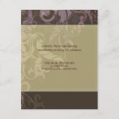 パープルビクトリアウェディングの受付カード エンクロージャーカード (裏面)