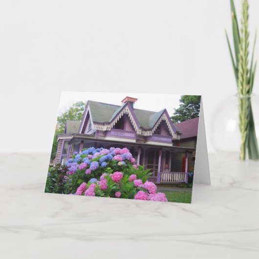 パープルビクトリアンコテージ – マーサズヴィネヤード カード (正面)