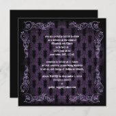 パープルビクトリアンゴシックプリント招待状 招待状 (正面/裏面)