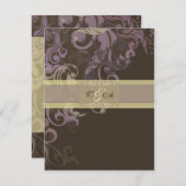 パープルビクトリア ウェディング 受付カード エンクロージャーカード (正面/裏面)