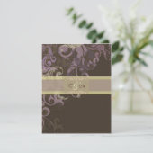 パープルビクトリア ウェディング 受付カード エンクロージャーカード (スタンド正面)