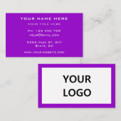 パープルビジネスカードデザイン独自の色のフォント 名刺 (正面/裏面)