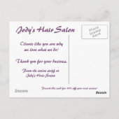 パープルビジネスサンキューポストカード ポストカード (裏面)