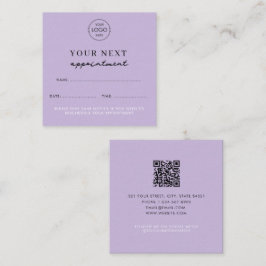 パープルビジネスロゴ美しいアポイントメントカード スクエア名刺