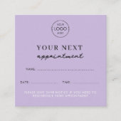 パープルビジネスロゴ美しいアポイントメントカード スクエア名刺 (正面)