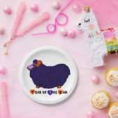 パープルビッグ中国のラムアストロロジー〔占星術の〕十二宮図Pプレート ペーパープレート (パーティー)