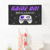 パープルビデオゲームバースデーパーティー 横断幕 (インサイチュ)
