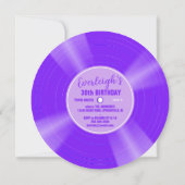 パープルビニユニークルレコード誕生日 招待状 (裏面)