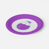 パープルビーカーサイエンスパーティー ペーパープレート (アングル)