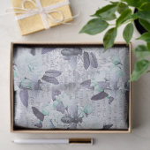 パープルビーズとミントグリーンフローラデコパージュ 薄葉紙 (ギフト)