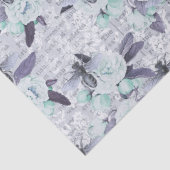 パープルビーズとミントグリーンフローラデコパージュ 薄葉紙 (詳細)