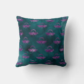 パープルビーズオンティール(緑がかった色) クッション (裏面)