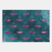 パープルビーズオンティール(緑がかった色) ラッピングペーパーシート (正面)