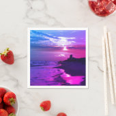 パープルビーチサンセット紙ナプキンス スタンダードカクテルナプキン (インサイチュ)