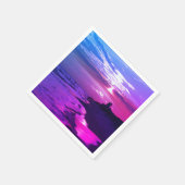 パープルビーチサンセット紙ナプキンス スタンダードカクテルナプキン (角)